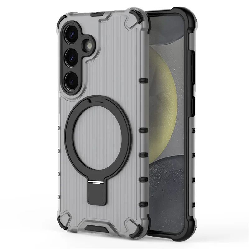 For Samsung Galaxy S25 Ultra Case with Kickstand PC+TPU Phone Cover Compatible with MagSafe - Grey