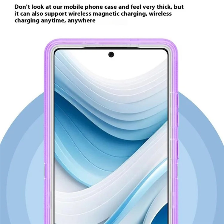 Coque de téléphone pour Samsung Galaxy S25 Ultra avec support TPU + PC Double protection anti-chute - Violet transparent