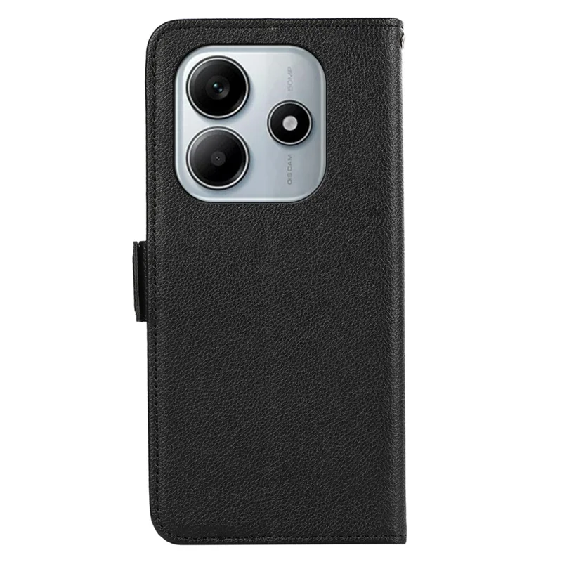 ABEEL Para Xiaomi Redmi Note 14 5G Capa Textura de Lichia Couro RFID Blocking Phone Cover - Preto