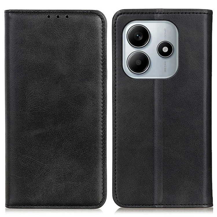 Capa de couro dividido para Xiaomi Redmi Note 14 5G Flip Wallet Phone Cover - Preto