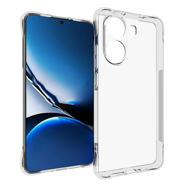 Coque de téléphone transparente en achat groupé pour Xiaomi Poco X7 Pro 5G / Redmi Turbo 4 5G, avec revêtement antidérapant et antichoc en TPU.