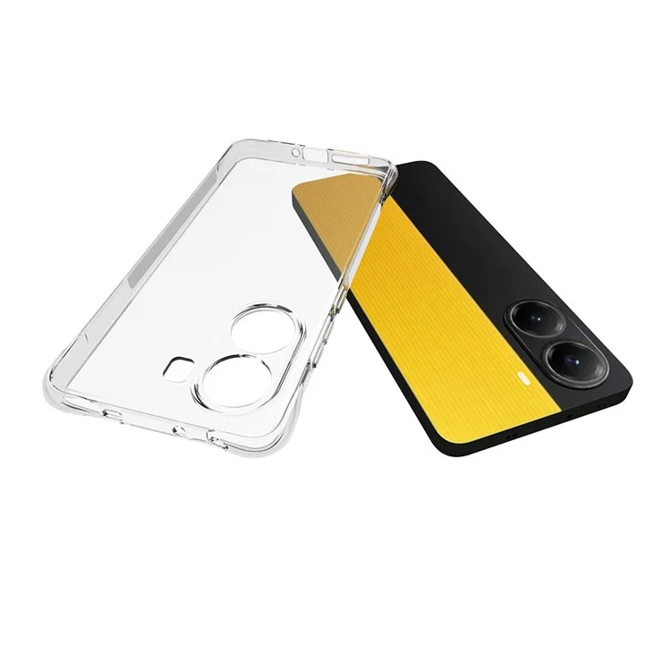 Coque de téléphone transparente en achat groupé pour Xiaomi Poco X7 Pro 5G / Redmi Turbo 4 5G, avec revêtement antidérapant et antichoc en TPU.