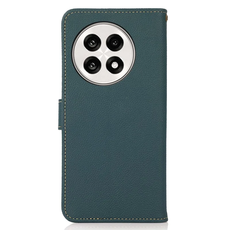 KHAZNEH Wallet Case for OnePlus 13R 5G / Ace 5 5G / Ace 5 Pro 5G Genuine Cow Leather Phone Cover - Green