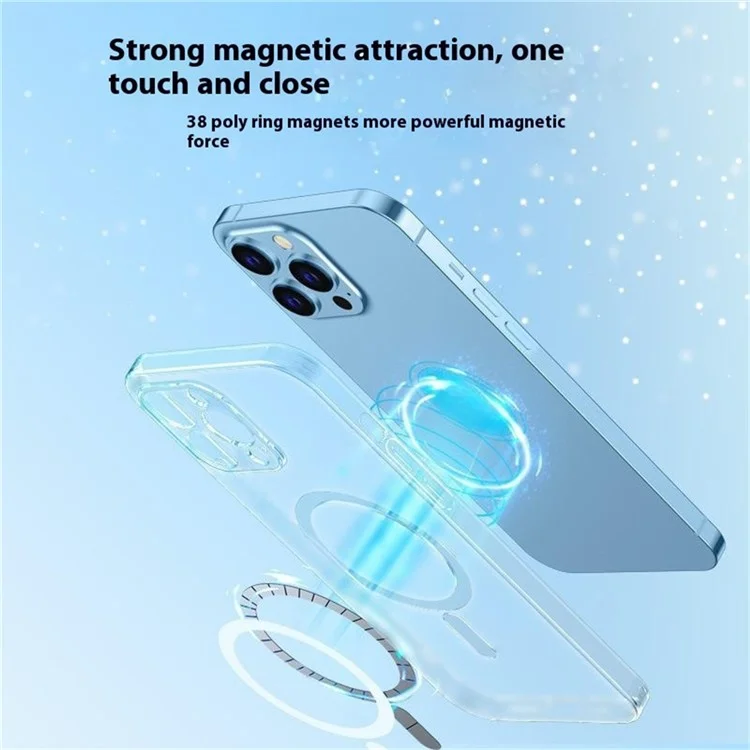 Funda mate para iPhone 16 Pro compatible con MagSafe, cubierta de teléfono con cristal templado TPU + trasero - Transparente