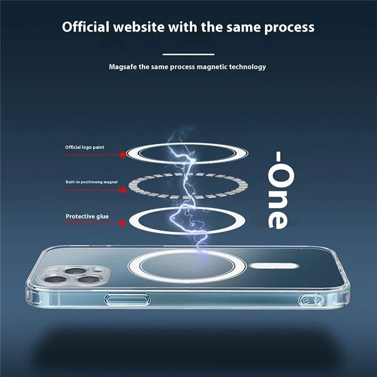 Capa opaca para iPhone 16 Pro Max compatível com MagSafe, Tampa do telefone com película de vidro temperado na parte de trás, com filme de lente integrado - Transparente