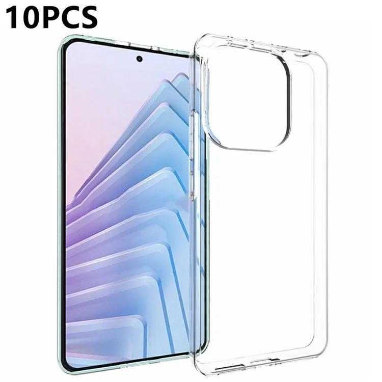10 pezzi / confezione per Xiaomi Redmi Note 14 4G, custodia protettiva in TPU trasparente senza filigrana.