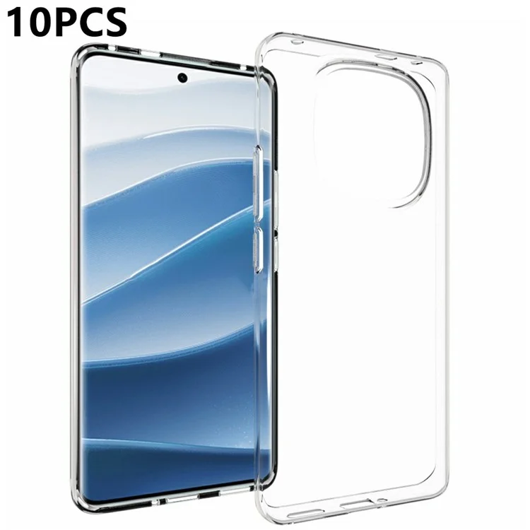 10 pezzi / confezione per Xiaomi Redmi Note 14 Pro+ 5G Custodia senza filigrana TPU Protective Clear Phone Cover