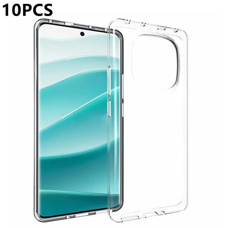10 pezzi / confezione per Xiaomi Redmi Note 14 Pro 5G, custodia protettiva in TPU trasparente senza filigrana