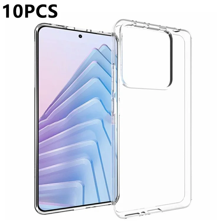 10 Stück / Packung für Xiaomi Poco M7 Pro 5G Hülle, wasserzeichenfreie TPU-Schutzhülle, klare Handyhülle