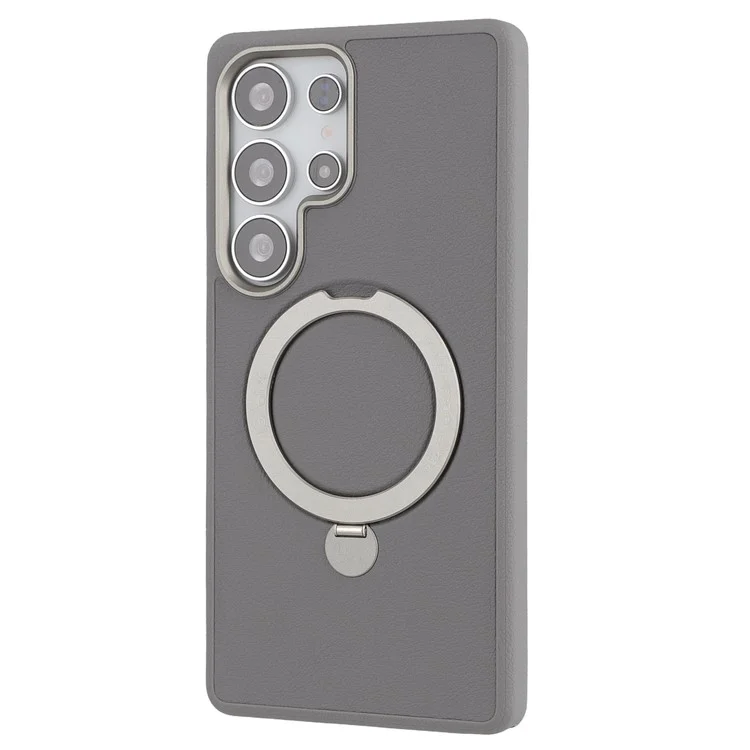 X-LEVEL For Samsung Galaxy S25 Ultra Magnetic Case Kickstand PC + PU Phone Back Cover - Grey