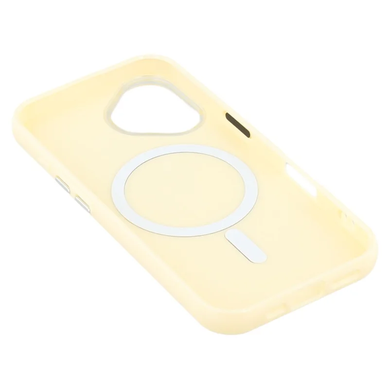 For iPhone 16 Case Compatible with MagSafe Glitter Design IMD TPU + PC Phone Back Cover - Yellow