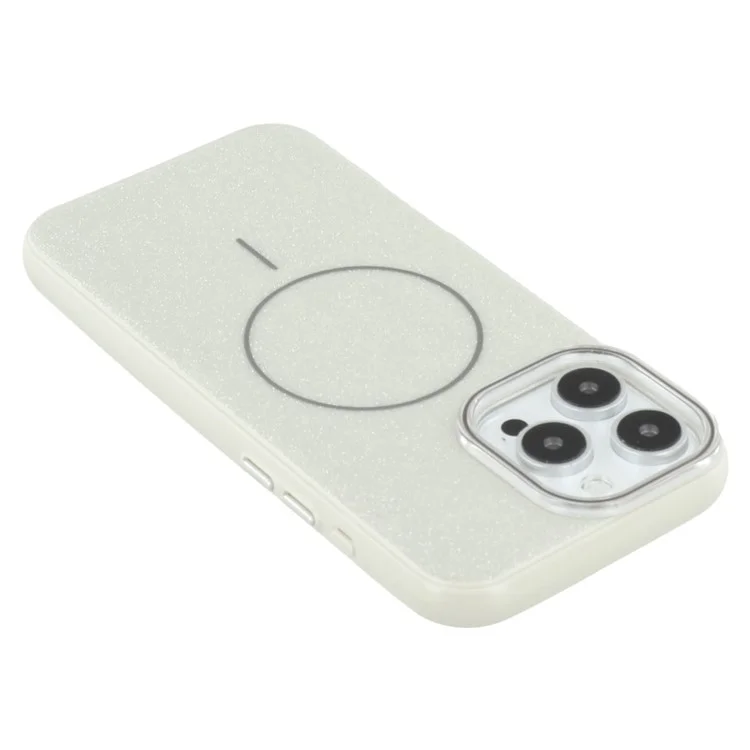 For iPhone 16 Pro Max Case Compatible with MagSafe Glitter Design IMD TPU + PC Phone Back Cover - Grey