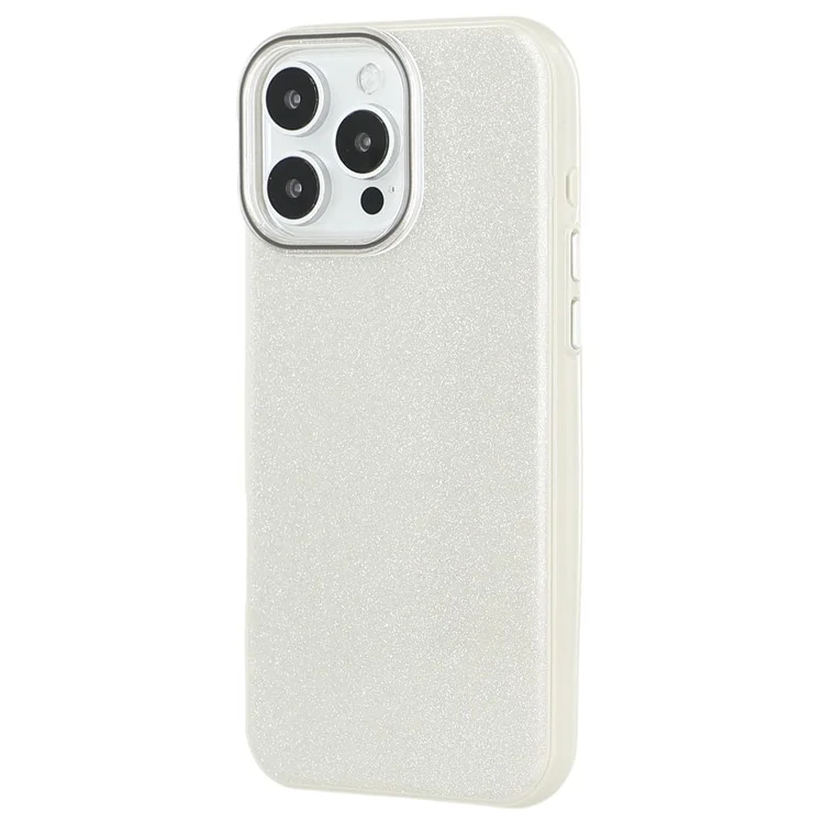 For iPhone 16 Pro Max Case Glitter Design IMD TPU + PC Phone Back Cover - Grey
