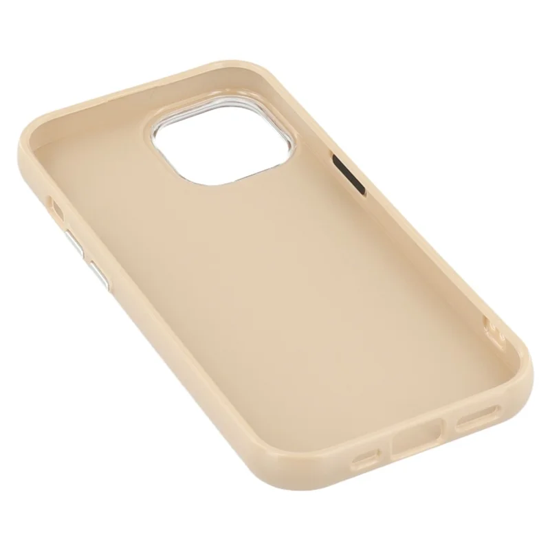For iPhone 15 Case Glitter Design IMD TPU + PC Phone Back Cover - Desert Gold