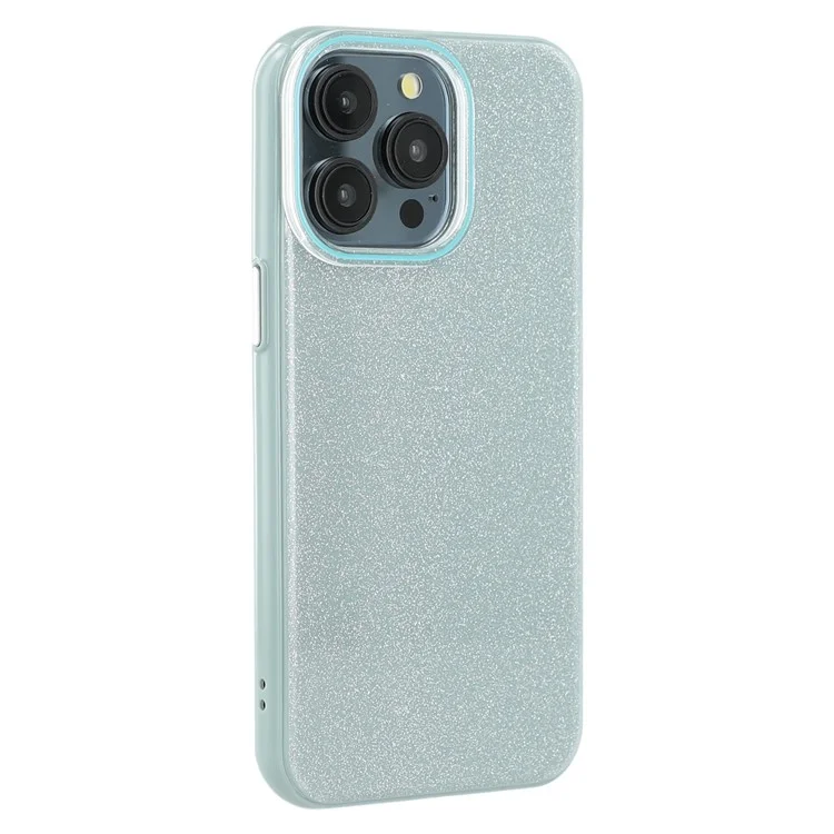 Étui pour iPhone 15 Pro Max avec design pailleté IMD TPU + Coque arrière PC - Vert
