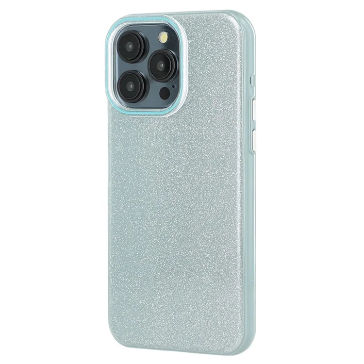 Étui pour iPhone 15 Pro Max avec design pailleté IMD TPU + Coque arrière PC - Vert
