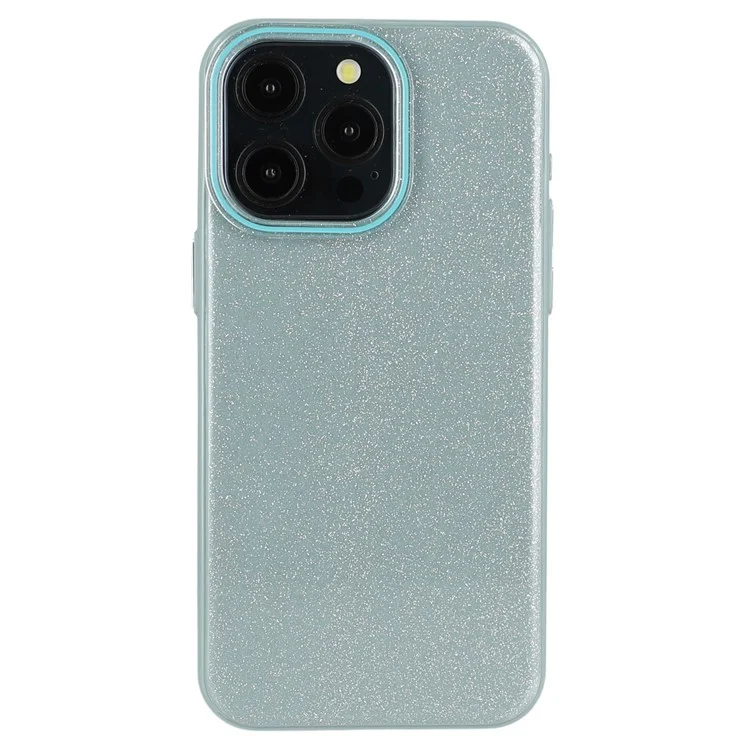 Étui pour iPhone 15 Pro Max avec design pailleté IMD TPU + Coque arrière PC - Vert