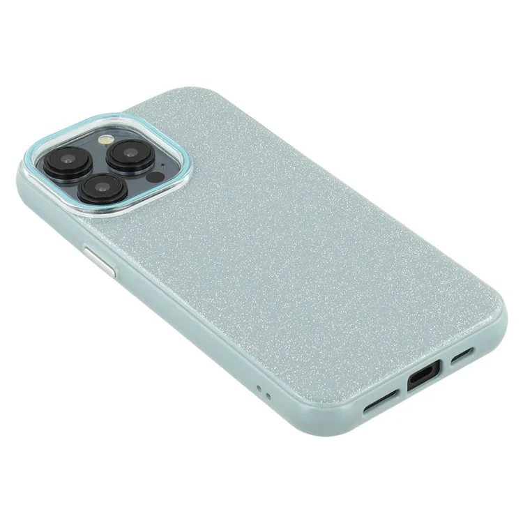 Étui pour iPhone 15 Pro Max avec design pailleté IMD TPU + Coque arrière PC - Vert