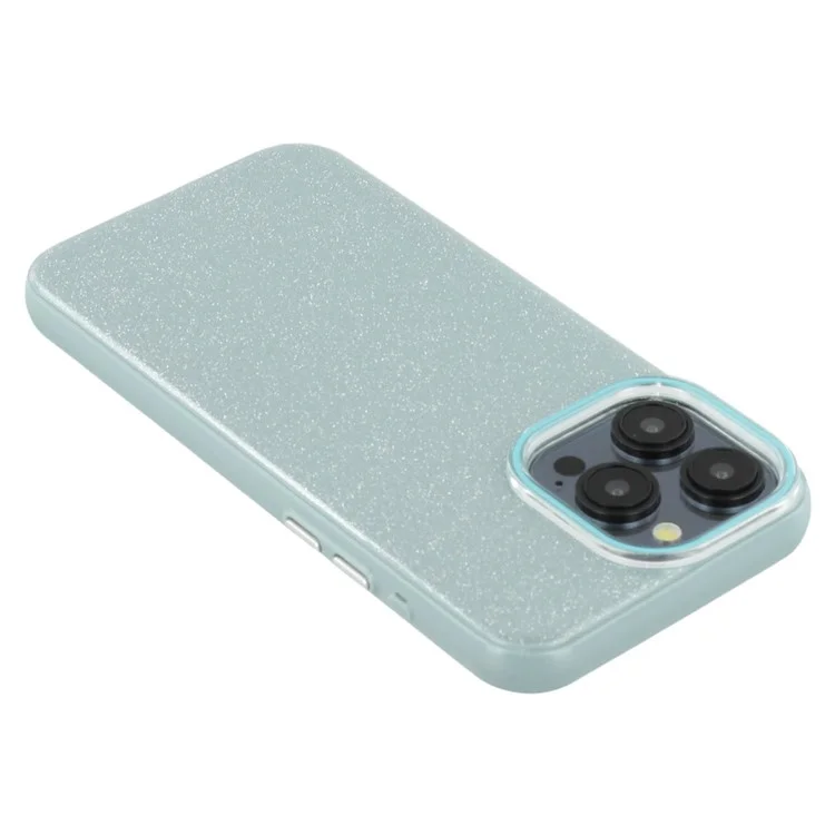 Étui pour iPhone 15 Pro Max avec design pailleté IMD TPU + Coque arrière PC - Vert