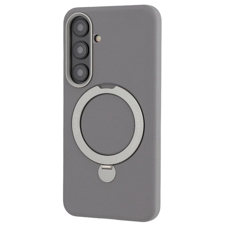 X-LEVEL For Samsung Galaxy S25+ Magnetic Case Kickstand PC + PU Phone Back Cover - Grey