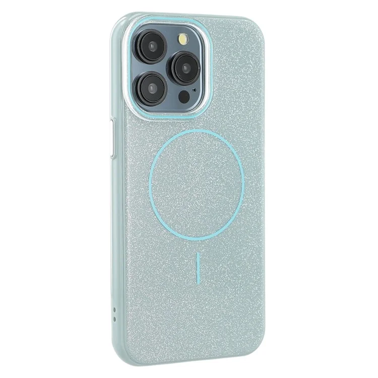 Funda para iPhone 15 Pro compatible con MagSafe, diseño de purpurina IMD TPU + cubierta trasera de PC - Verde
