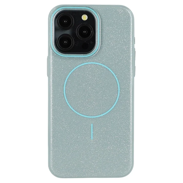Funda para iPhone 15 Pro compatible con MagSafe, diseño de purpurina IMD TPU + cubierta trasera de PC - Verde