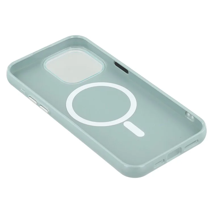 Funda para iPhone 15 Pro compatible con MagSafe, diseño de purpurina IMD TPU + cubierta trasera de PC - Verde
