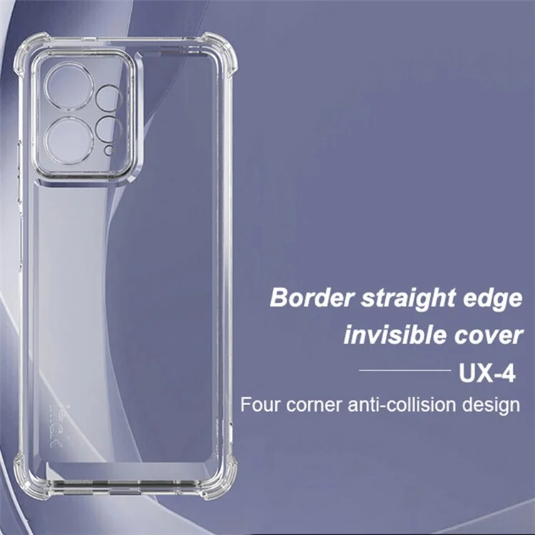 Funda IMAK UX-4 Series para Xiaomi Redmi Note 12 4G Carcasa con marco recto y protección en las cuatro esquinas, de TPU transparente a prueba de golpes.
