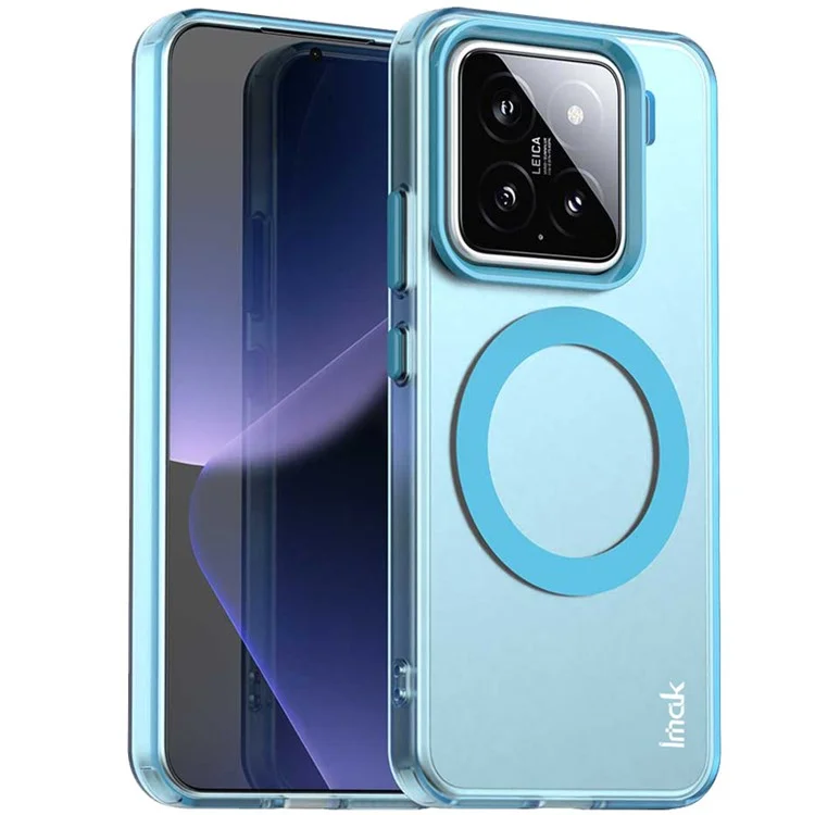 Étui IMAK pour Xiaomi 15 / 15 Edition Personnalisée compatible avec MagSafe, couleur bonbon, anti-chute en TPU + Housse arrière en PET - Bleu