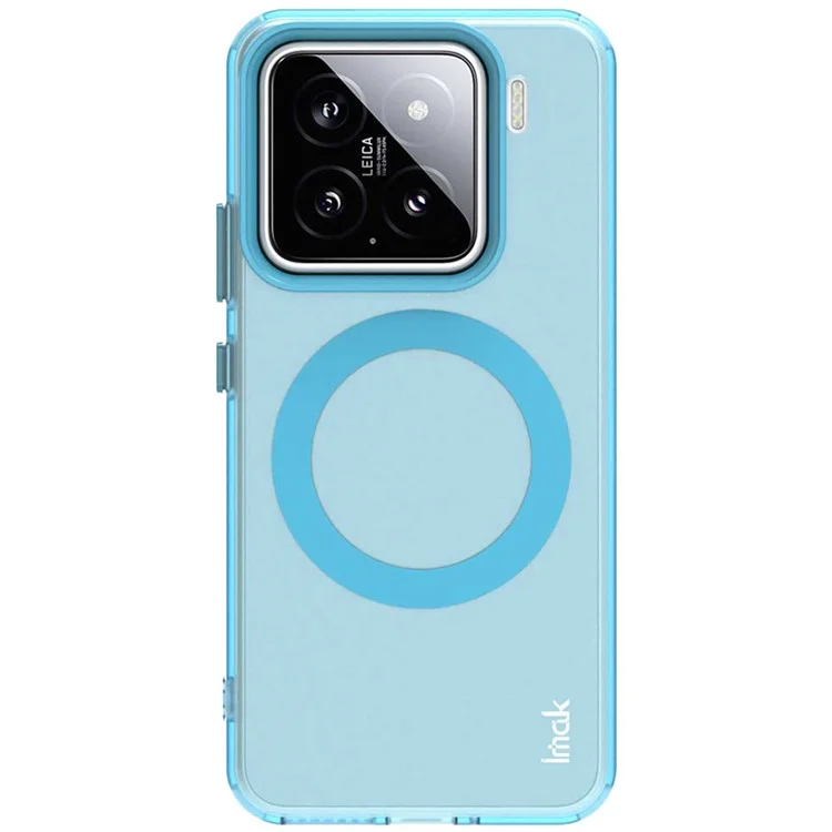 Étui IMAK pour Xiaomi 15 / 15 Edition Personnalisée compatible avec MagSafe, couleur bonbon, anti-chute en TPU + Housse arrière en PET - Bleu