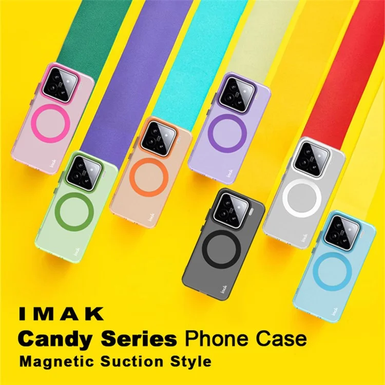 Étui IMAK pour Xiaomi 15 / 15 Edition Personnalisée compatible avec MagSafe, couleur bonbon, anti-chute en TPU + Housse arrière en PET - Bleu