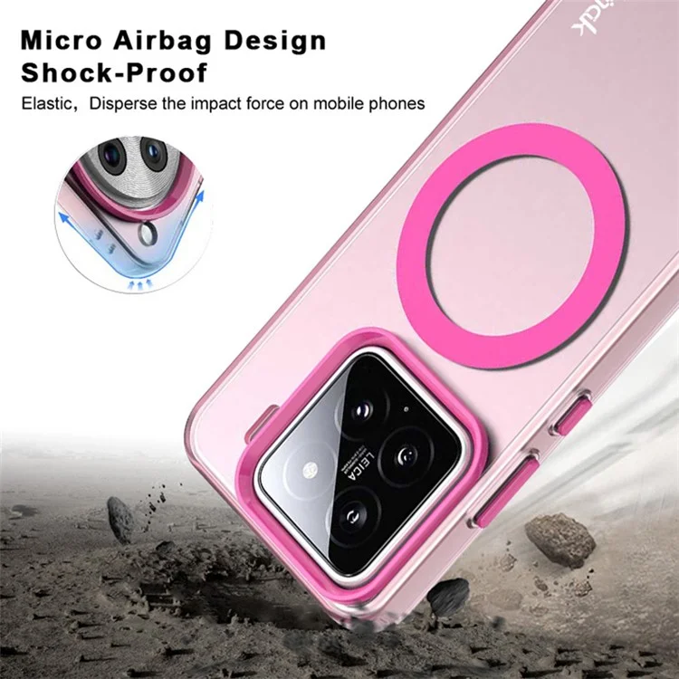 IMAK Para Xiaomi 15 / 15 Edición Personalizada Carcasa Compatible con MagSafe Cubierta Posterior de TPU + PET de Color Caramelo Anticaída - Negro