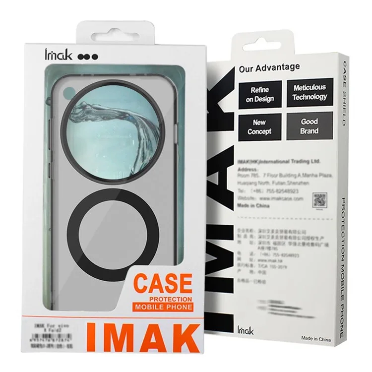 IMAK Para Xiaomi 15 / 15 Edición Personalizada Carcasa Compatible con MagSafe Cubierta Posterior de TPU + PET de Color Caramelo Anticaída - Negro