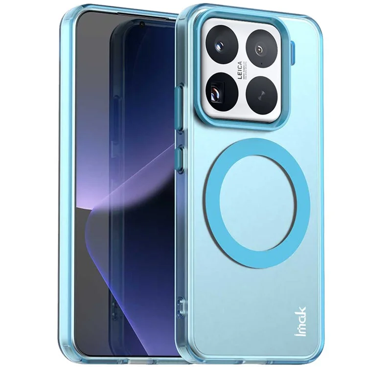 Coque IMAK pour Xiaomi 15 Pro Compatible avec MagSafe Couleur bonbon Anti-chute TPU + Housse arrière en PET - Bleu