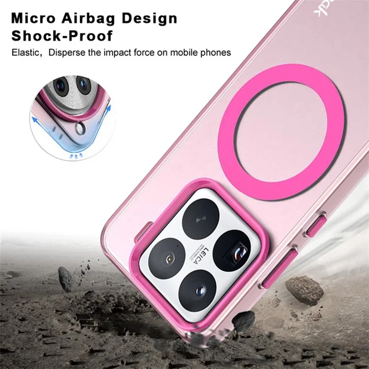 Coque IMAK pour Xiaomi 15 Pro Compatible avec MagSafe Couleur bonbon Anti-chute TPU + Housse arrière en PET - Bleu