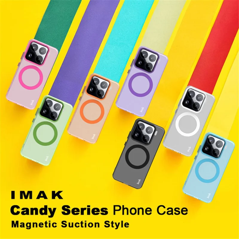 IMAK For Xiaomi 15 Pro Magnetic Case Candy Color Anti Drop TPU + PET Back Cover - Black