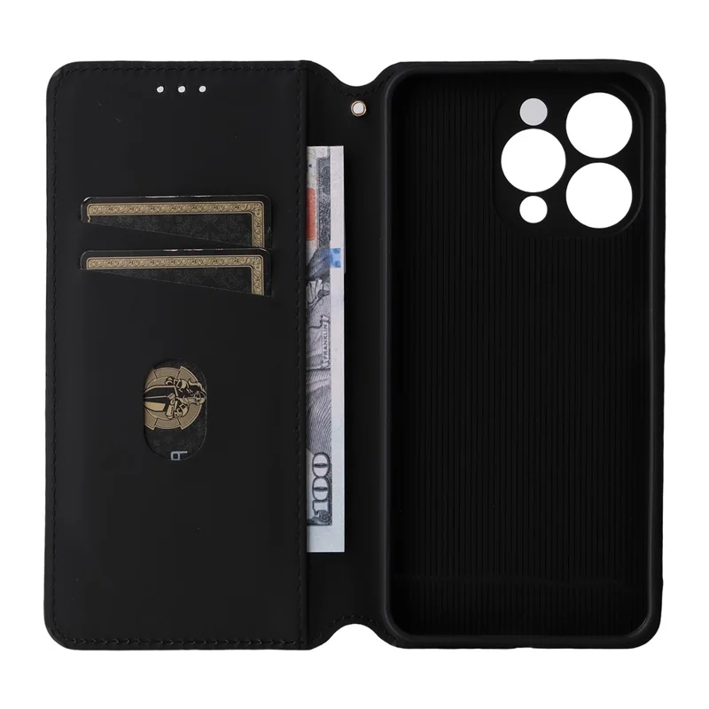 Capa de couro com estampa de losango para Oukitel P1 Wallet Case - Preta