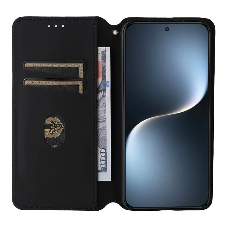 Capa de telefone de couro com impressão de rombo For Honor Magic7 5G Wallet Case - Preta