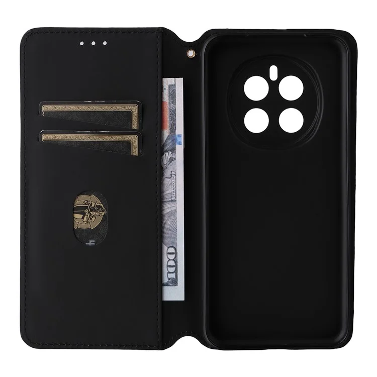 Capa de telefone de couro com impressão de rombo For Honor Magic7 5G Wallet Case - Preta