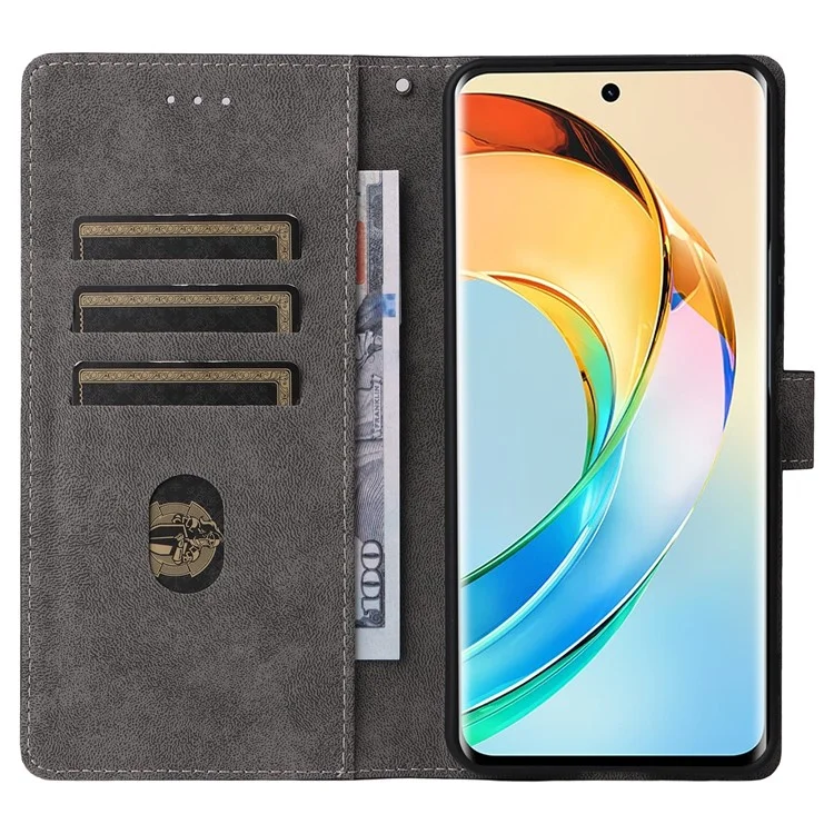Für Honor X9c Smart 5G / X60 5G Brieftaschenhülle mit RFID-Blockierung, PU-Lederabdeckung und Ständeraussicht - Schwarz