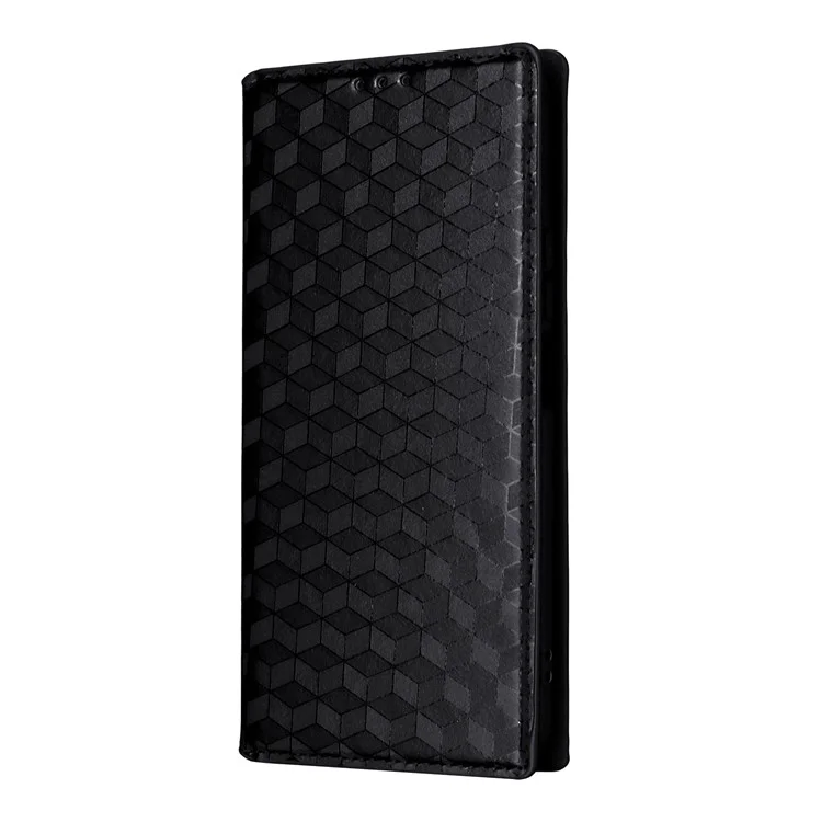 Für Honor X9c Smart 5G / X60 5G Brieftasche Hülle Rhombus geprägtes Leder Handyhülle - Schwarz