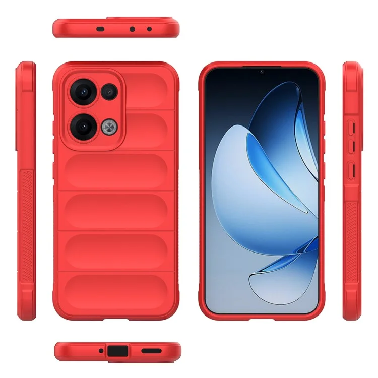 Custodia per Oppo Reno13 5G (versione globale) - Antiurto, morbida in TPU, cover posteriore robusta - Rosso