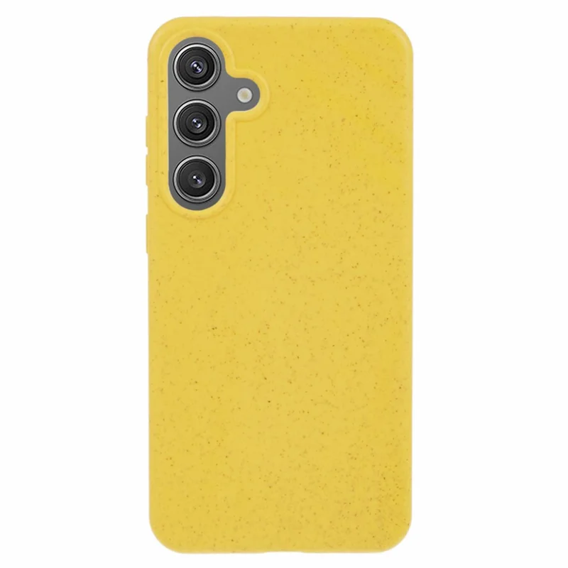 For Samsung Galaxy S25+ Case Biodegradable Wheat Straw + TPU Matte Phone Cover - Yellow