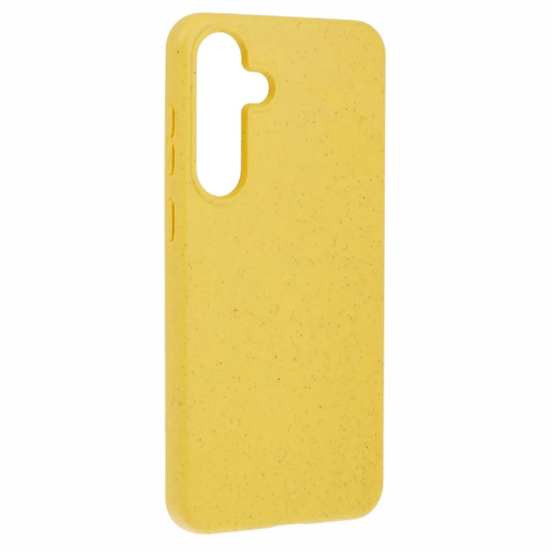 For Samsung Galaxy S25+ Case Biodegradable Wheat Straw + TPU Matte Phone Cover - Yellow