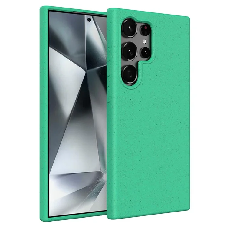 For Samsung Galaxy S25 Ultra Case Biodegradable Wheat Straw + TPU Matte Phone Cover - Green