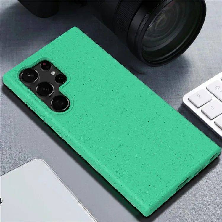 For Samsung Galaxy S25 Ultra Case Biodegradable Wheat Straw + TPU Matte Phone Cover - Green