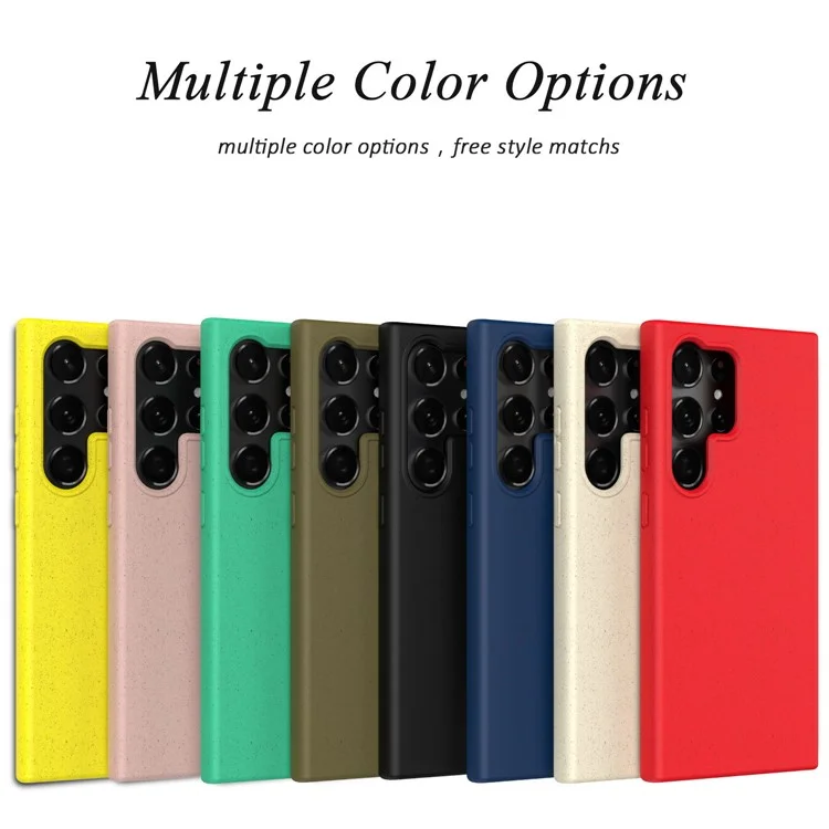 For Samsung Galaxy S25 Ultra Case Biodegradable Wheat Straw + TPU Matte Phone Cover - Green