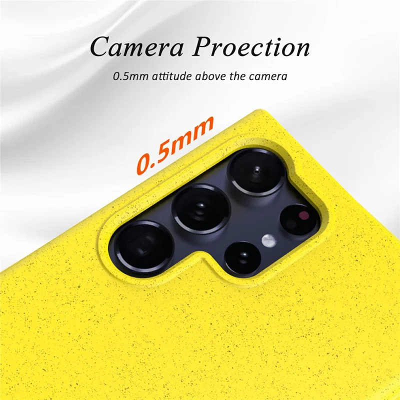 For Samsung Galaxy S25 Ultra Case Biodegradable Wheat Straw + TPU Matte Phone Cover - Yellow