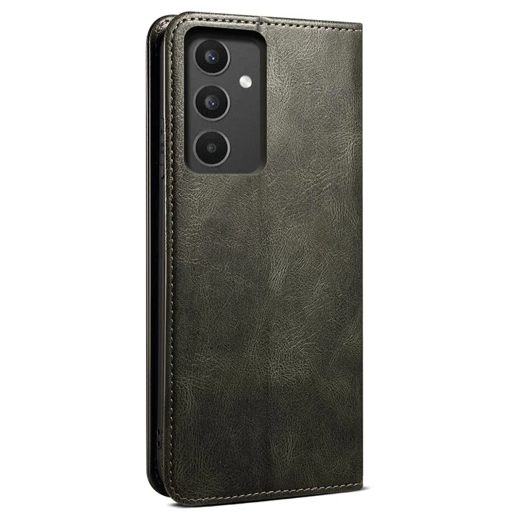 Funda para Samsung Galaxy A13 4G/5G, textura de caballo loco, cuero ceroso, soporte tipo billetera - Verde
