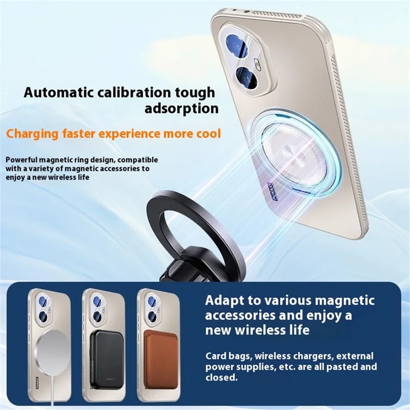 For Honor 300 Case Compatible with MagSafe Kickstand TPU PC Heat Dissipation Phone Cover - Black
